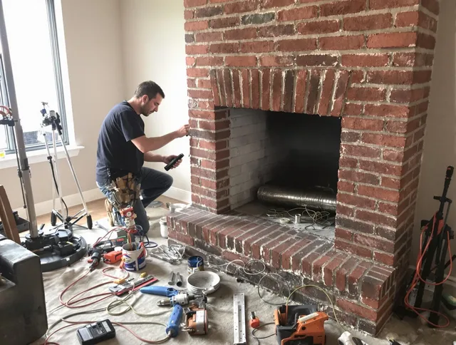 Black Forest Chimney Sweep specialist finalizing chimney liner service in Black Forest, CO