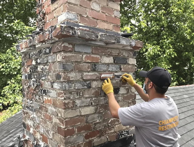 In-progress chimney restoration by Black Forest Chimney Sweep in Black Forest, CO