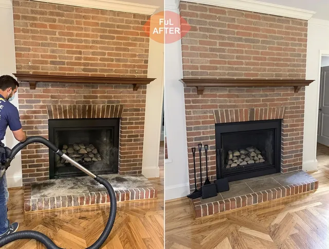 Black Forest Chimney Sweep carefully sanitizing a fireplace in Black Forest, CO