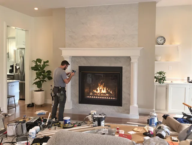 Newly installed fireplace by Black Forest Chimney Sweep in Black Forest, CO